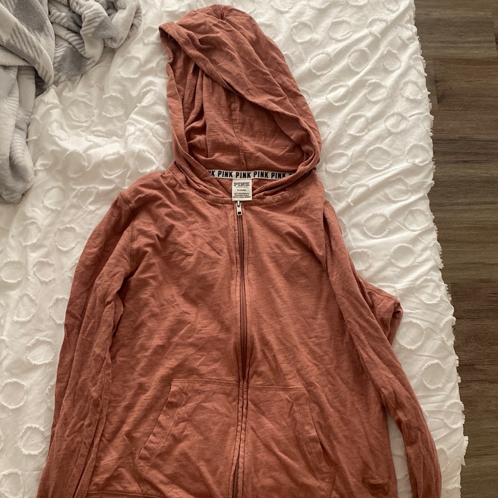 Light Brown Pink Zip up size M